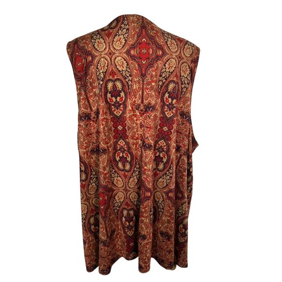 CATHERINES Women's 3X Brown Floral Paisley Western Cardigan Open Cover Up Boho - Picture 2 of 7